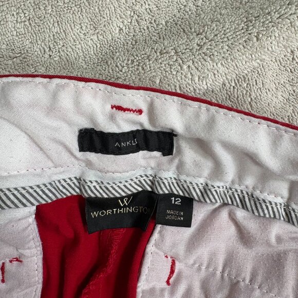 Women's Worthington Ankle Pants - Red - Size 12 - Picture 4 of 4